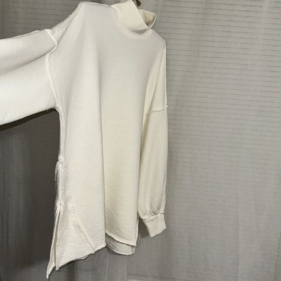 free people XS S M Coconut Milk Wonderful Oversized Cotton Sweater Pullover - Picture 13 of 16